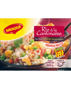 Riz  la cantonaise aux crevettes/omelette/jambon-maggi