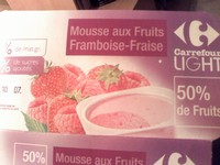 Mousse aux fruits framboise - fraise carrefour (88g)