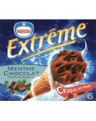 Cône extrême menthe chocolat et pépites de chocolat 