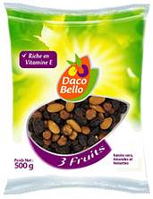 Mlange 3 fruits daco bello (raisins secs, amandes et noisettes)