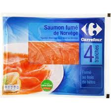 Saumon fum de norvge carrefour (emballage bleu)