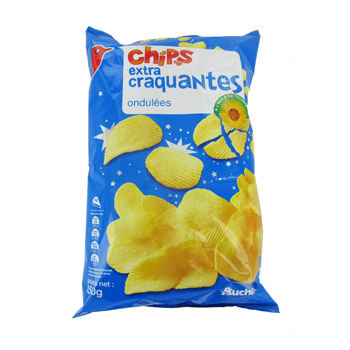 Chips extra craquantes ondules auchan