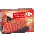 Steaks hachs 5% surgels carrefour