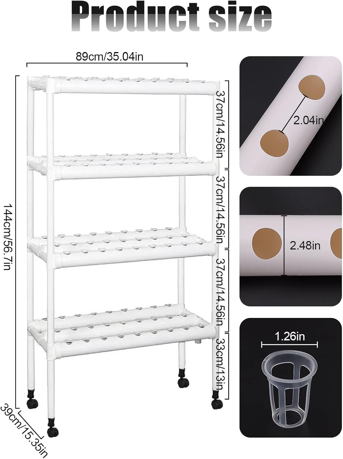 Kit de Culture Hydroponique, 108 Emplacements de Plantes 12 Tuyaux Système D'irrigation de Culture Hydroponique pour Cultivation Hydroponique de Légumes sur Les Balcons Halls and Yards