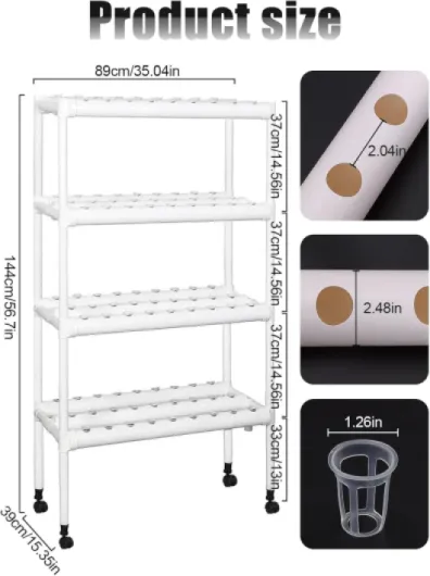 Kit de Culture Hydroponique, 108 Emplacements de Plantes 12 Tuyaux Système D'irrigation de Culture Hydroponique pour Cultivation Hydroponique de Légumes sur Les Balcons Halls and Yards