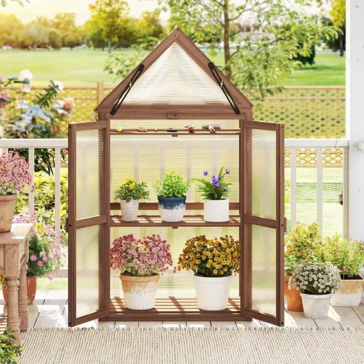Mini Serre de Jardin à 3 Niveaux Transparente en Polycarbonate