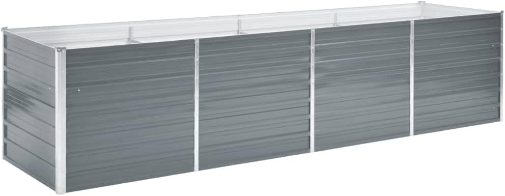 Lit SuréLevé De Jardin Acier Galvanisé 320x80x77 Cm Gris Jardinieres Exterieur Jardiniere Bois Jardiniere Balcon Carré Potager Bacs ã Fleurs Rectangulaire