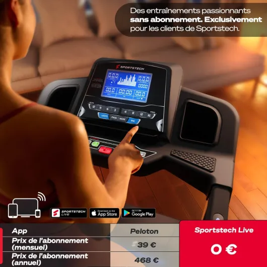 , Tapis de Course Pliable + 20 Programmes d'Entraînement F31s Noir