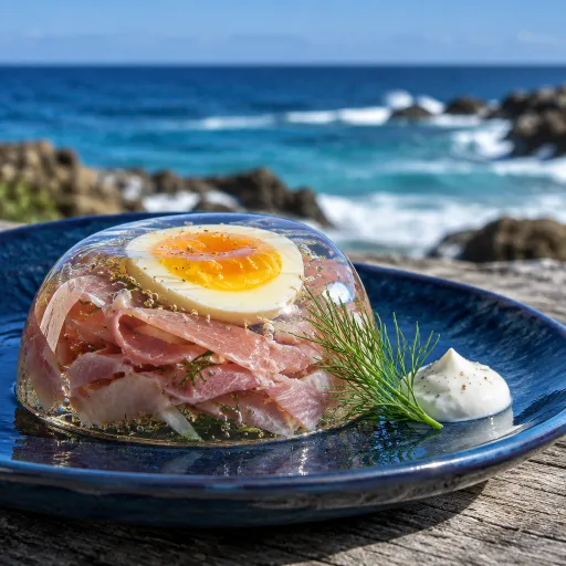 Oeuf en gelée au jambon