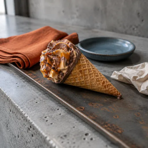 Cornet caramel-chocolat "gelatelli" (lidl)"
