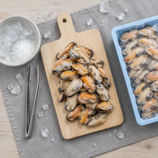 Moules décortiquées cuites surgelées ' pêche océan ' marque repère