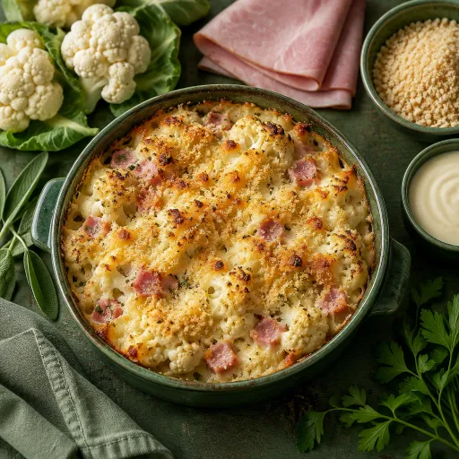 Gratin de choux-fleurs au jambon