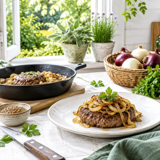 Steak haché à l'oignon