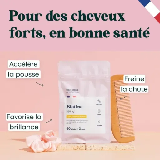 Avis Biotine NOVOMA (Biotine + Zinc + Sélénium) : une cure simple pour soutenir cheveux, ongles et peau