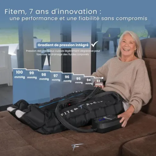 Avis Fitem Bottes de Pressothérapie 8 chambres XL : un modèle nomade pensé pour le drainage et la récup sport