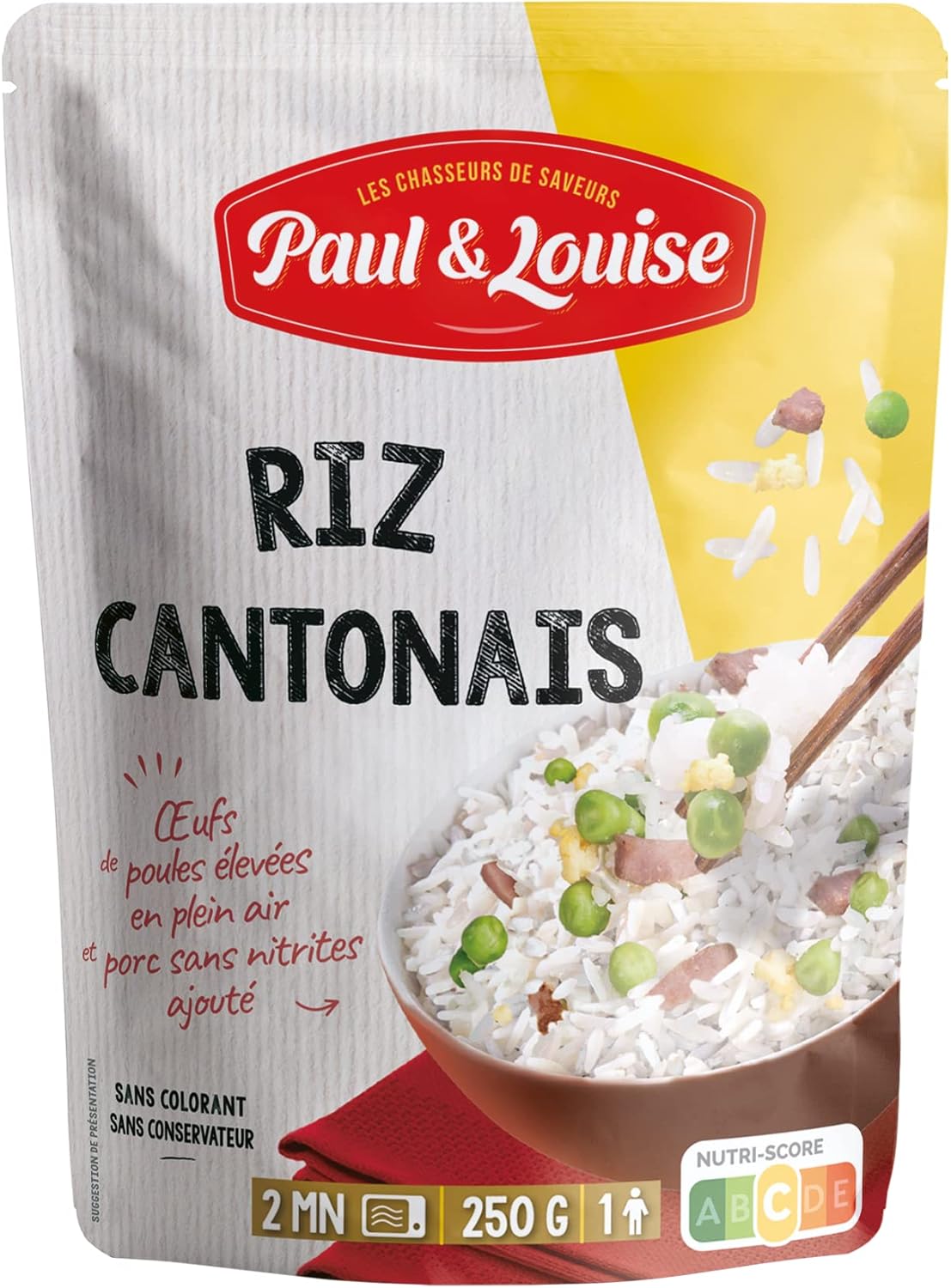 Paul & Louise - Riz cantonais 250g - Prêt en 2 minutes - Fabriqué en France