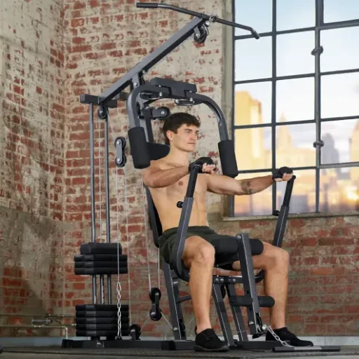 Avis tectake Station de Musculation 402757 : une cage complète pour s’entraîner sérieusement à la maison