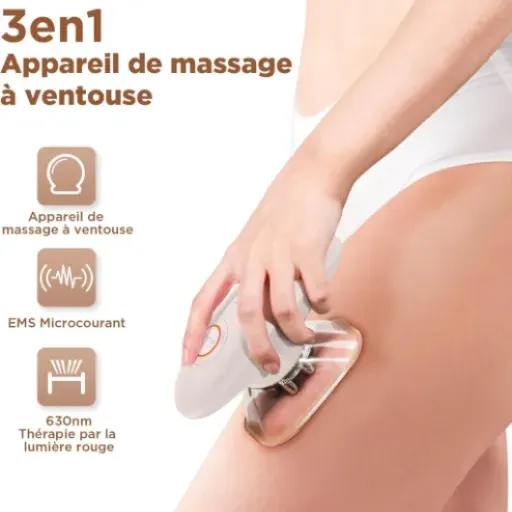 Avis MYCARBON Masseur Anti Cellulite : ventouse, EMS et lumière rouge pour cibler la peau d’orange à la maison