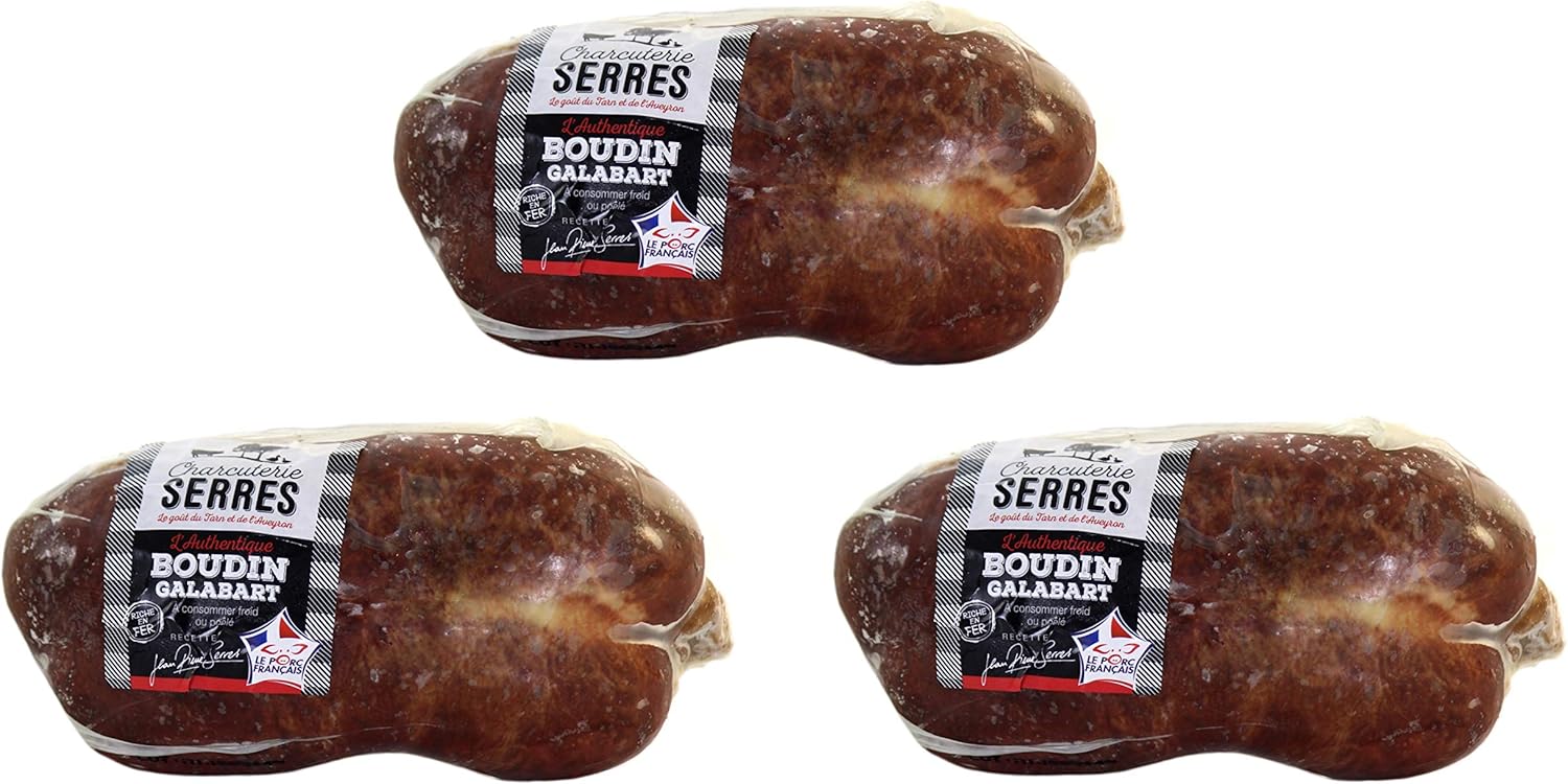 Boudin Galabart par lot de 3 - Véritable boudin noir du Sud-Ouest - Origine France garantie