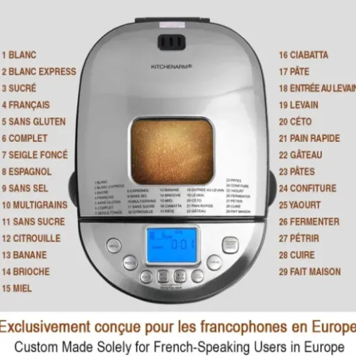 Avis KITCHENARM 29 en 1 : la machine à pain pensée pour les francophones exigeants