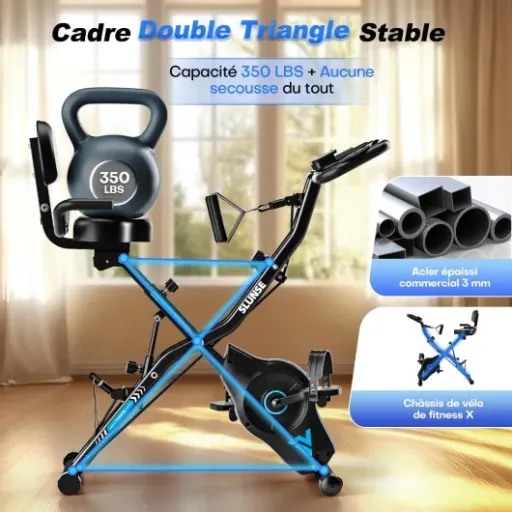 Avis SLUNSE 5-en-1 : le vélo d’appartement pliable et ultra silencieux pour le cardio à la maison