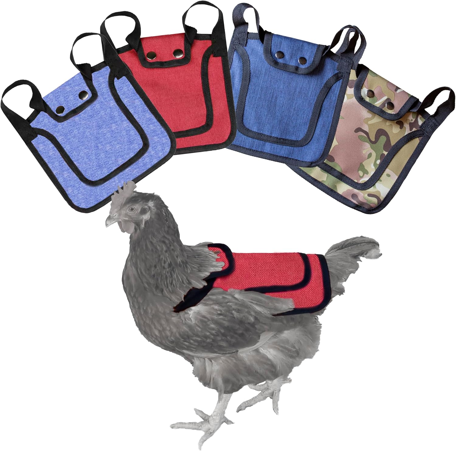 Harrope Lot de 4 couches de protection réglables pour poules ou volailles - Protège le dos des blessures - Protège la poule pendant que le coq la