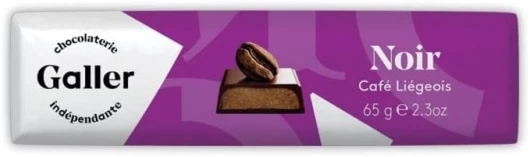 Dégustez l'Exquis Bâton Noir café liégeois 70g de Galler - Chocolat Belge - Tablettes de chocolat Artisanales - Pause Gourmande & Elegante - Le Lot De 4