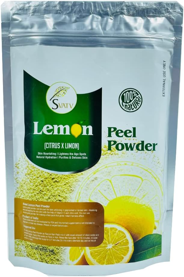 Zeste De Citron Poudre - Lemon Peel Powder - Citrus Limonum - Poudre De Soin De La Peau Naturelle, Douce Et Lisse - Pack Visage - Utilisé Pour La Fabrication De Savon - 227g