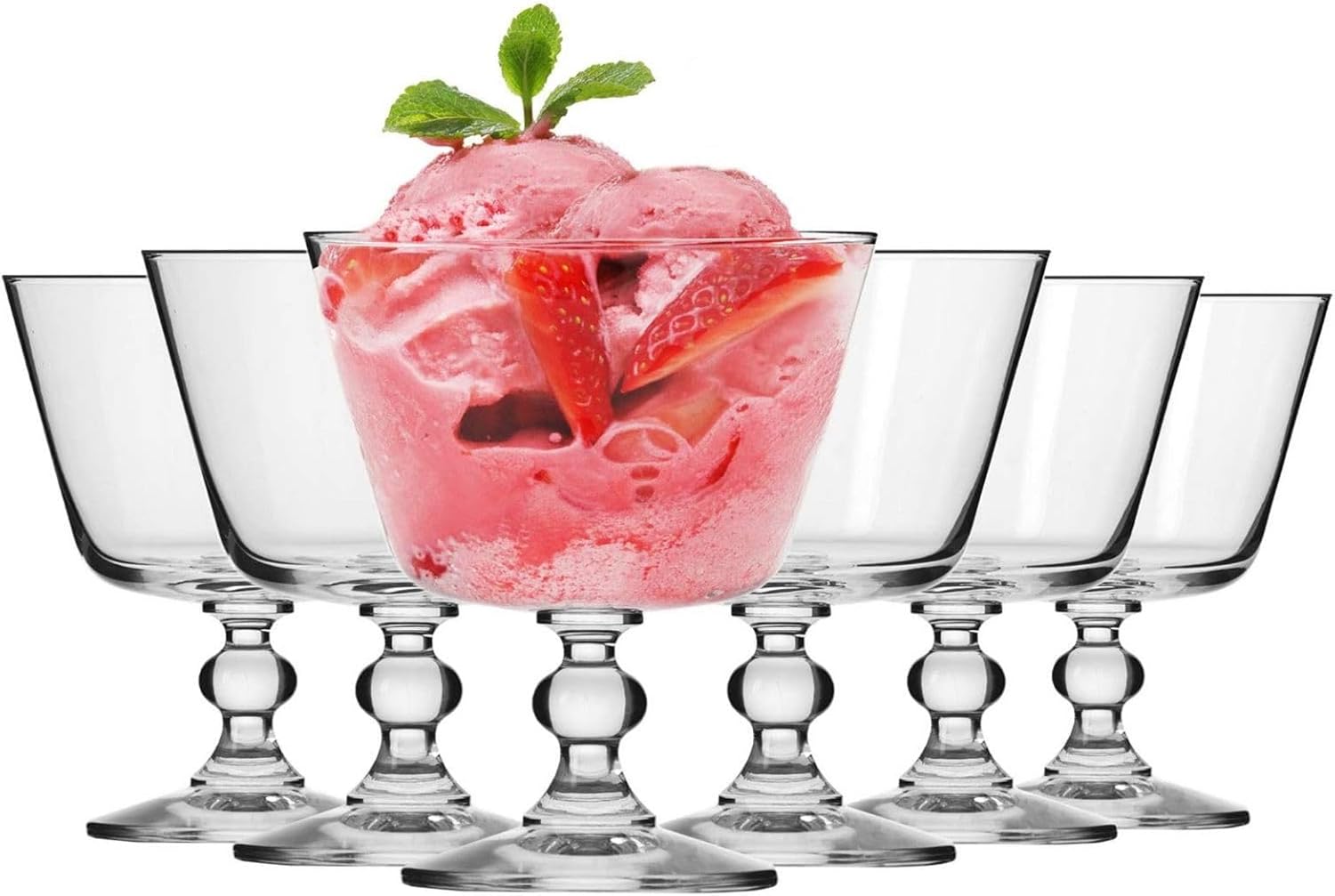 Verres Coupe Glacée Dessert Mise en Bouche - Lot de 6 - 380 ML - Collection Krista - Parfait la Maison, Les Restaurants, Les Fêtes - Lavable au Lave-vaisselle