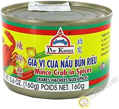 Crabes hachées aux épices POR KWAN 160g Thailande - Lot de 3 pièces