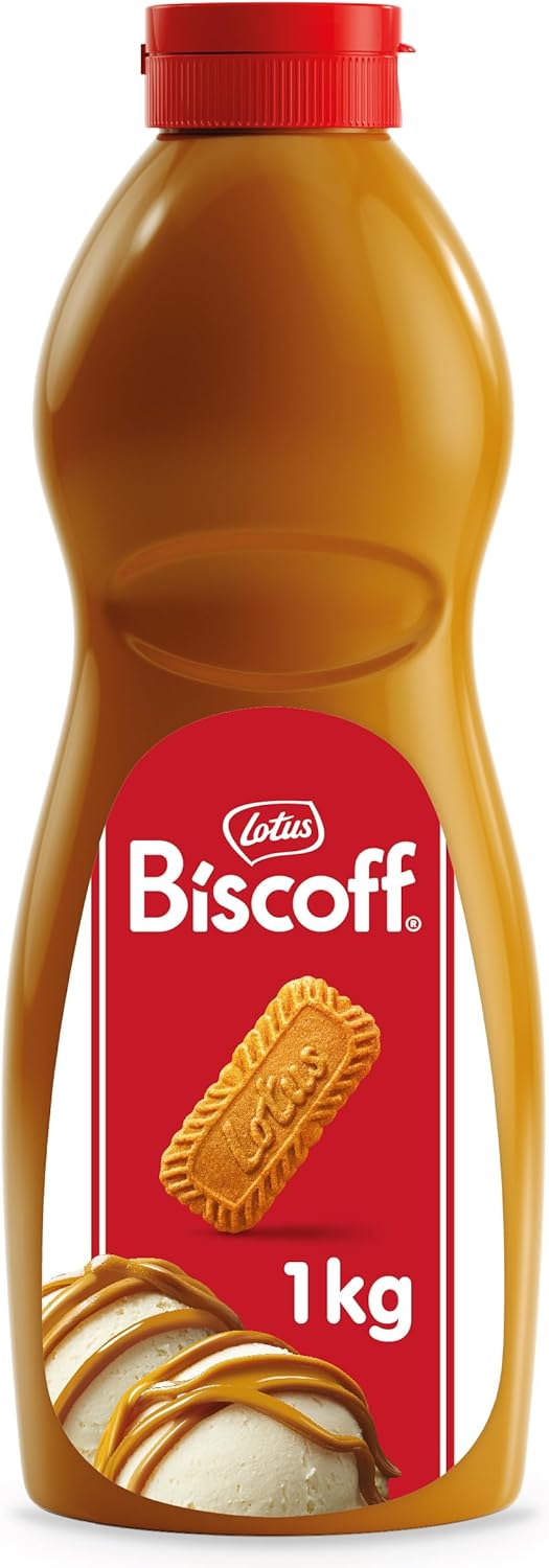 Lotus Biscoff - Sauce Topping - A Partir de Biscuits Original Speculoos - Vegan - Sans Colorant ni Arômes Artificiels - Bouteille Squeeze - 1kg