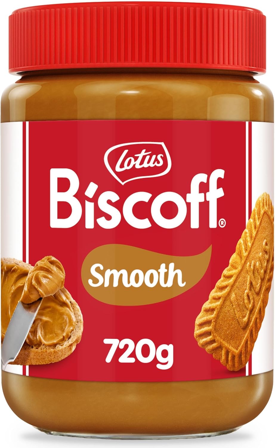 Lotus Biscoff - Biscoff Pâte à Tartiner - Smooth (Creamy) - Vegan - Sans Fruits à Coque - Sans Colorant ni Arômes Artificiels - Pot PET - 720g