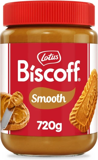 Biscoff - Biscoff Pâte à Tartiner - Smooth (Creamy) - Vegan - Sans Fruits à Coque - Sans Colorant ni Arômes Artificiels - Pot PET - 720g