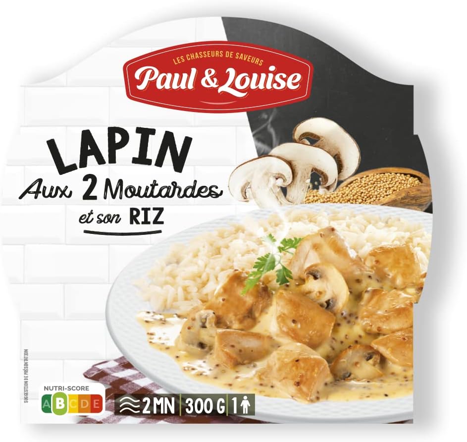 Paul & Louise Lapin aux deux moutardes 300g - Prêt en 2 min - Fabriqué en France