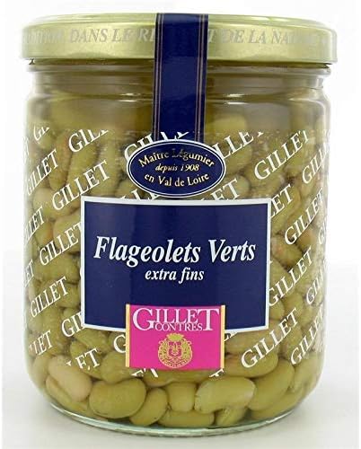 GILLET CONTRES - Flageolets verts extra fins en conserve - Bocal de 260g - Savoureux légumes de saison conservés dans leur jus naturel - Lot De 4 - Vendu Par Lot