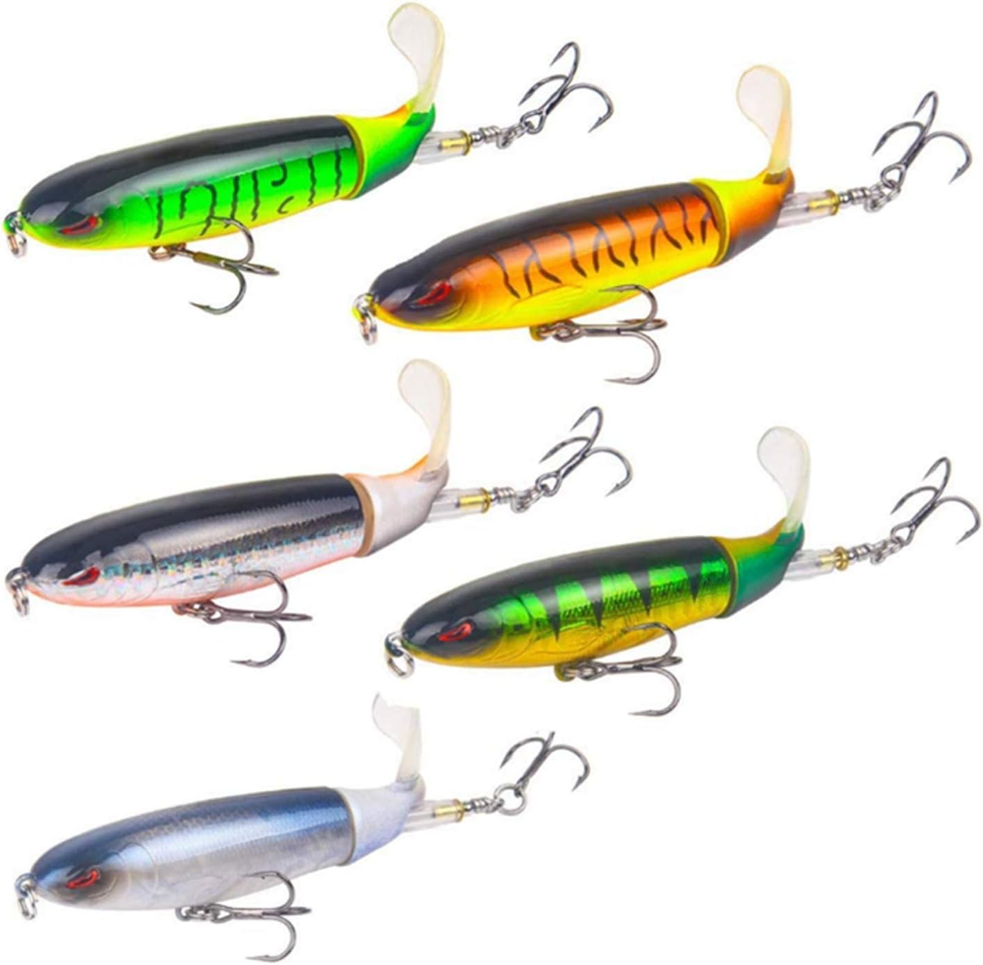 Nuguri Whopper Plopper Leurre Artificielle Appâts Pêche Poissons Leurre Truite Kit de Pêche au Leurre à Décélération Lente pour Truite, Brochet, Perche et Plus