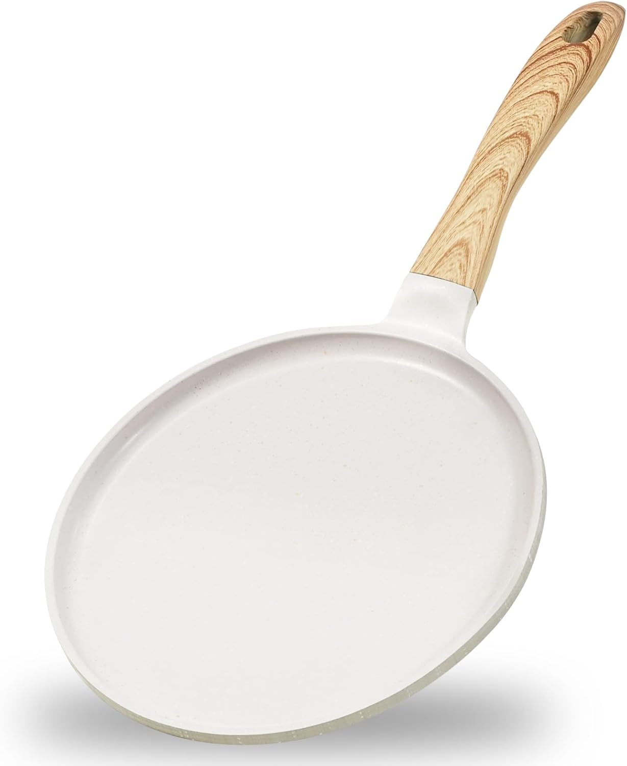 JEETEE Poêle à Crêpes 28 cm - Crêpière avec Revêtement Antiadhésif - Fonte Aluminium - Tous Feux dont Induction - Sans PFOA - Beige Beige 28CM