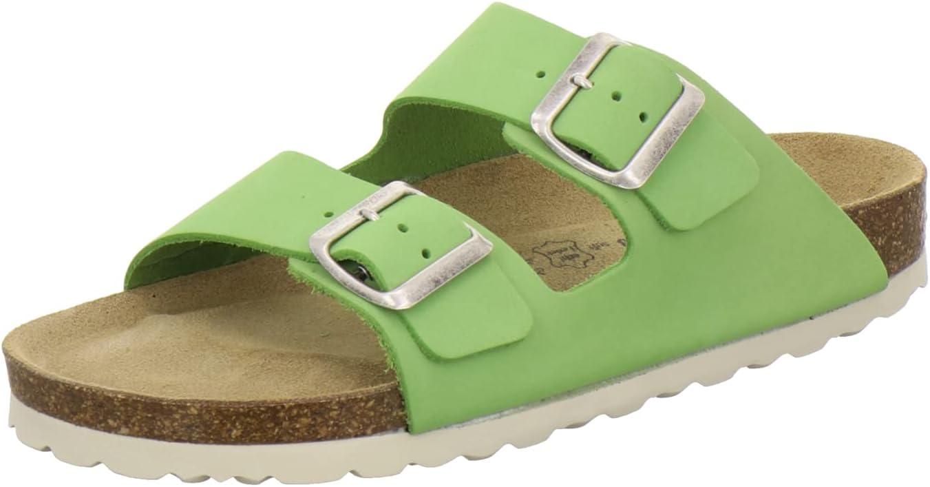 AFS-Schuhe 2100 Mules tendance pour femme, en cuir véritable, fabriquées en Allemagne 36 EU Vert Pomme