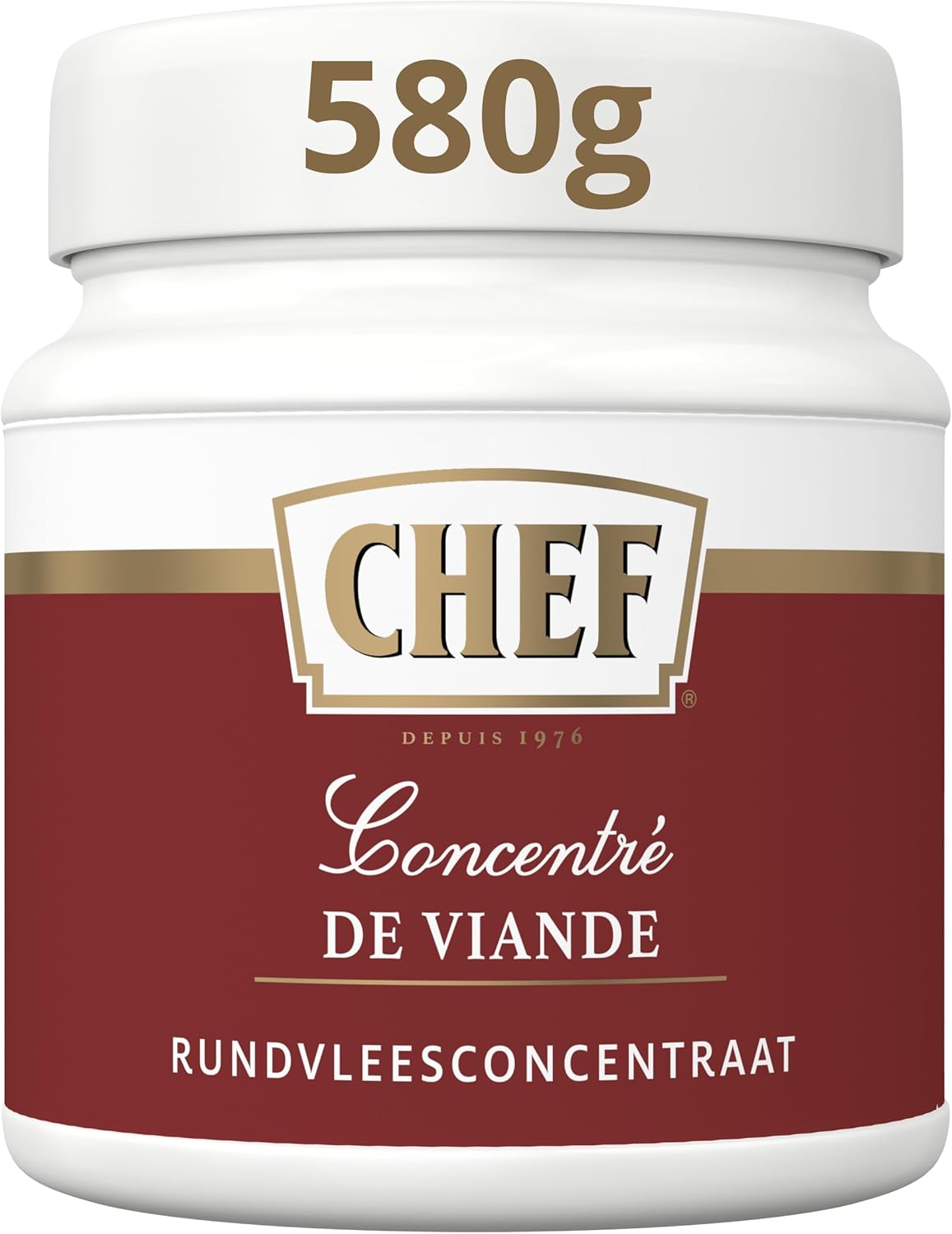 CHEF Concentré De Viande - Gamme Fonds, Fumets Et Jus En Pâte - Aides culinaires, Sauces - Pot de 580g Pour 14,5L à 58L