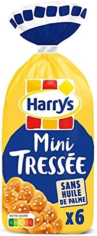 HARRYS - Brioche Mini Tressée Nature perlée au sucre (210g) - Délicieuse viennoiserie moelleuse pour le petit-déjeuner ou le goûter - - Lot De 4 - Vendu Par Lot