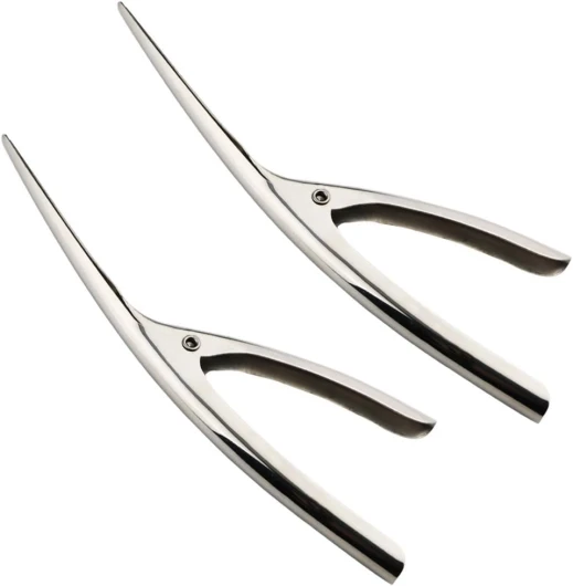 CESFONJER 2 Pcs éplucheurs de crevettes, Professional Acier Inoxydable crevettes/Mantis Shrimp Peeling, Incurvée Éplucheur crevettes