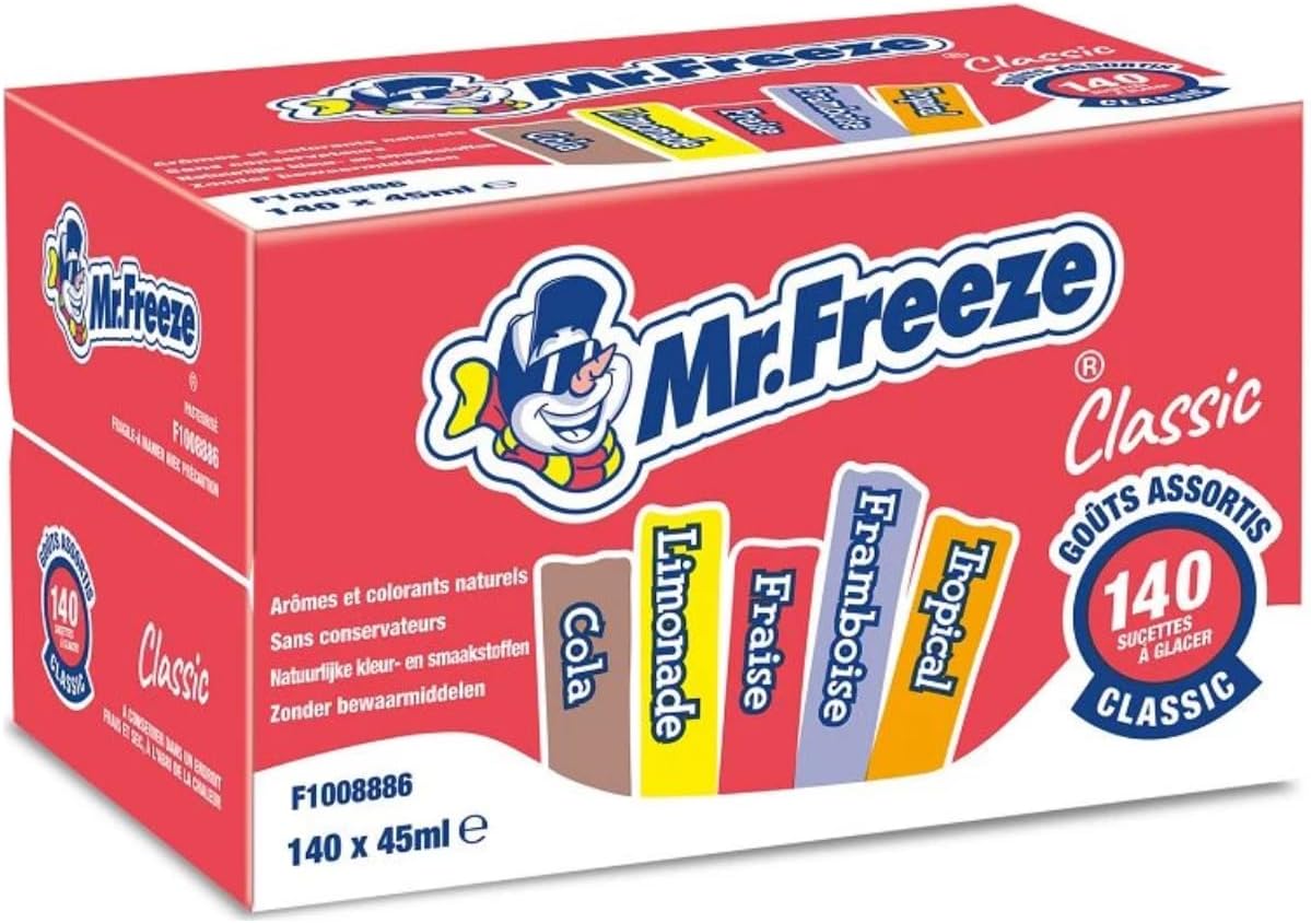 Sucettes à glacer MISTER FREEZE Classic goûts assortis - 140 x 45 ml