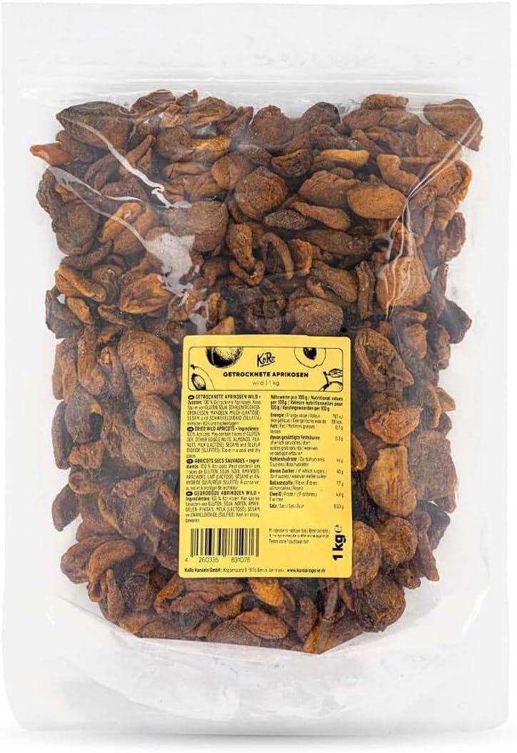 Abricots secs sauvages 1 kg - Fruits séchés naturels sans sucre ajouté et non sulfurés