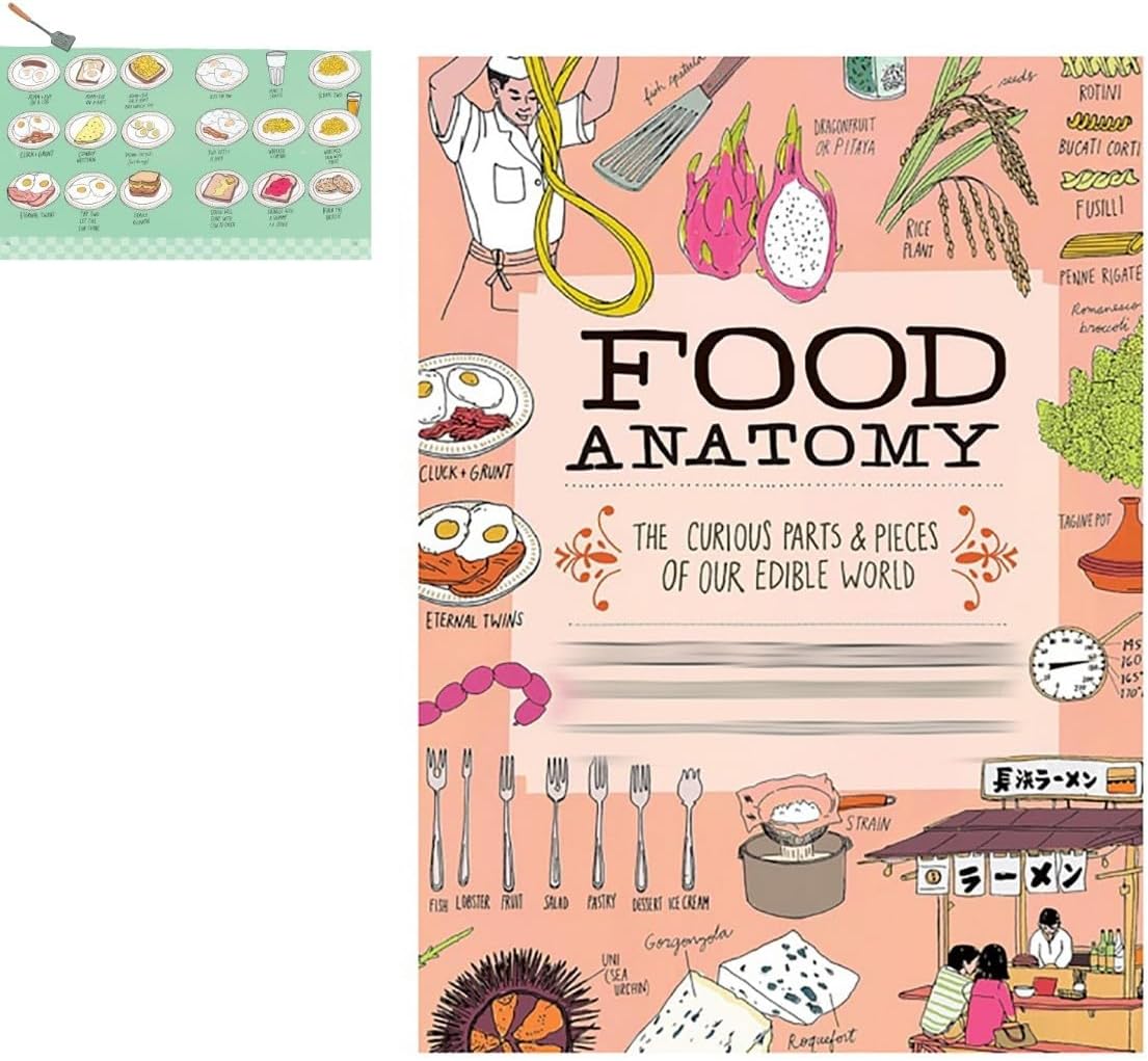 Tefexer Anatomie alimentaire - Explorez les parties étonnantes de la nourriture - Livres alimentaires innovants et intéressants Cadeaux pour les amateurs de nourriture