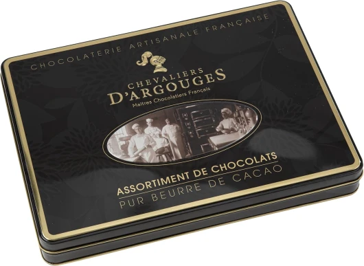 Chevaliers d'Argouges - Assortiment de chocolats noir, lait, blanc - Coffret cadeau prestige - 300g