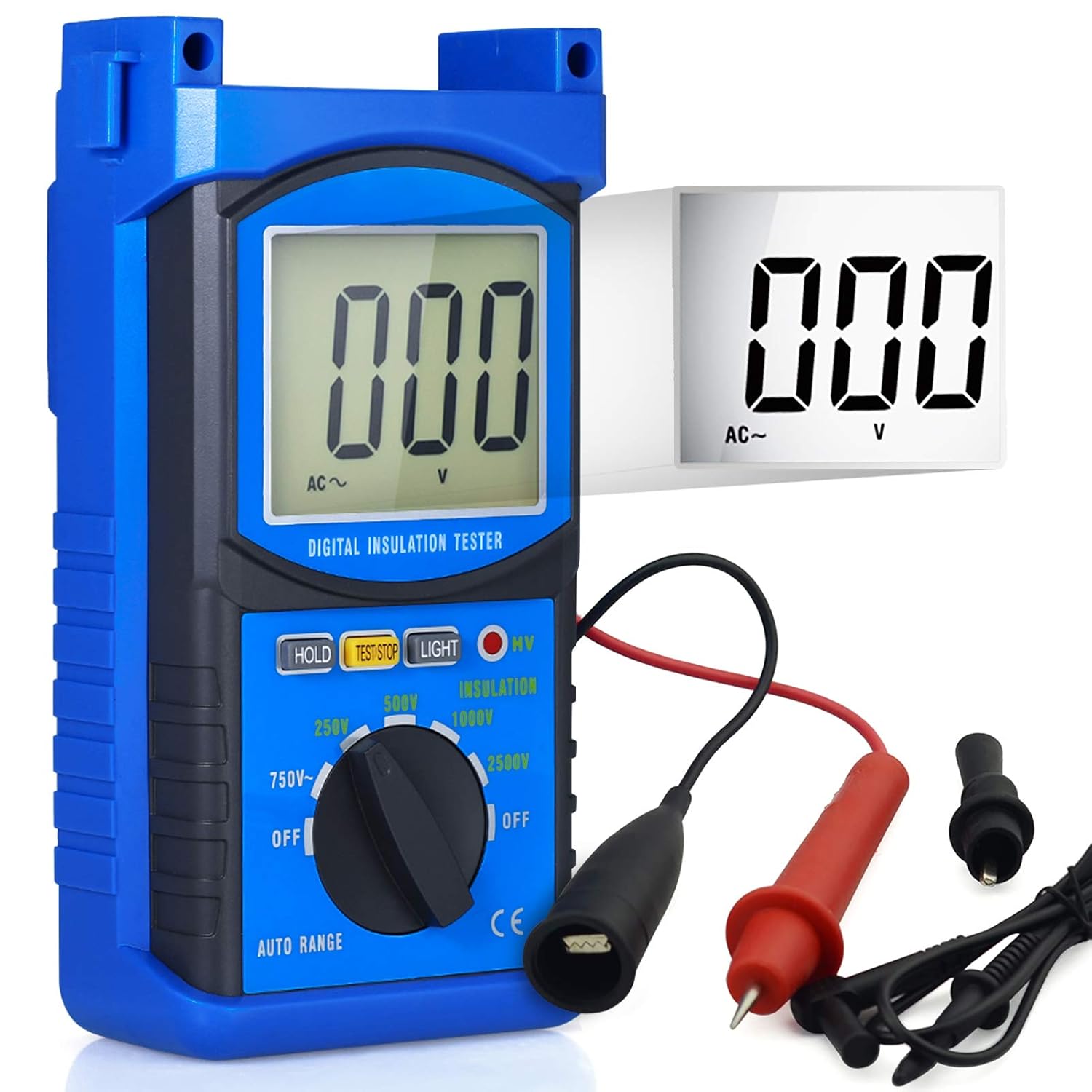 Testeur de Résistance d'isolement Numérique INFURIDER YF-6688F Ohmmètre de Mégohmmètre, Tension de Test de Mètre Mégohm à 2500V avec Affichage de Rétroéclairage LCD…