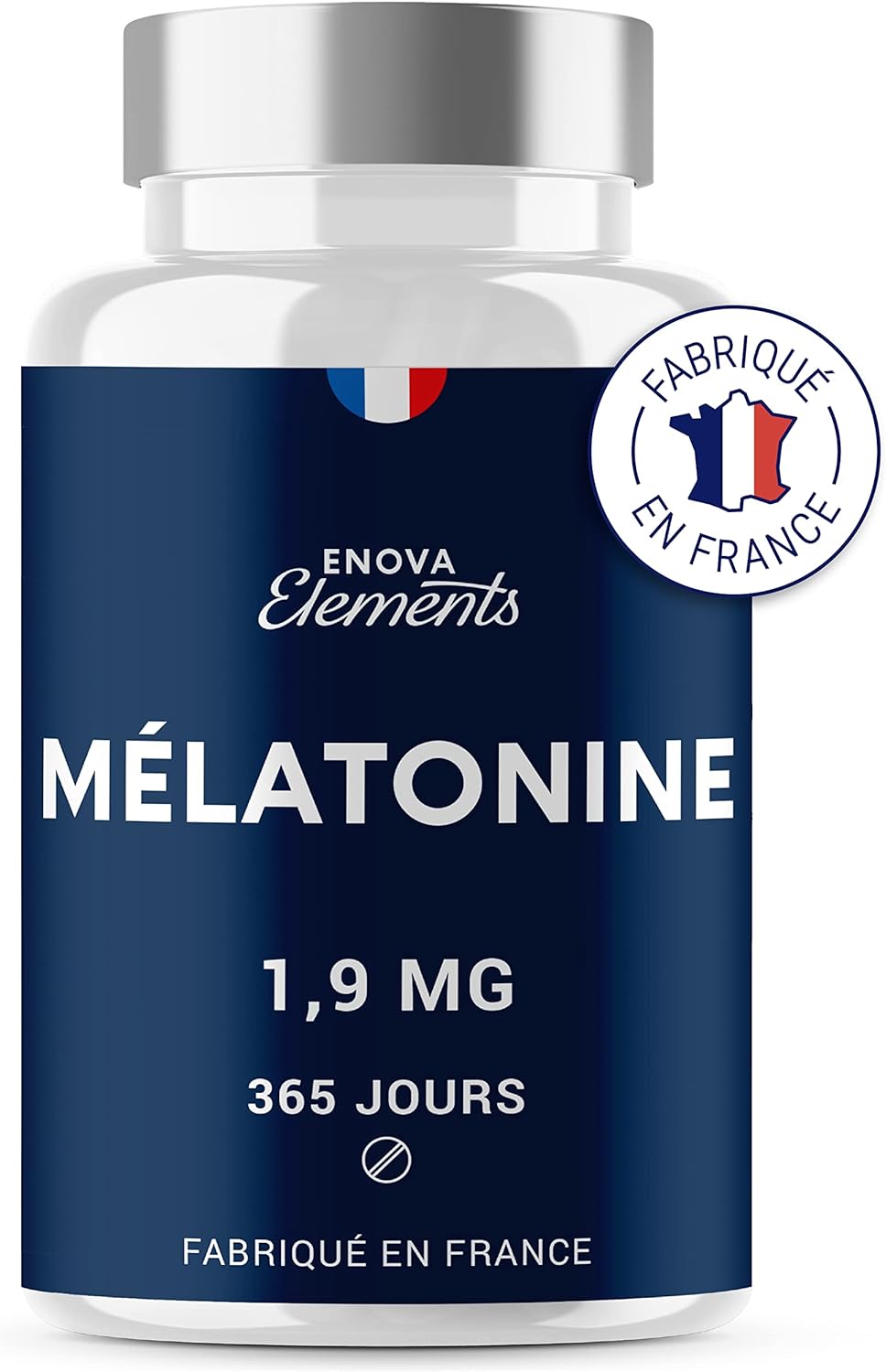 MÉLATONINE 1,9MG - 1 an d’Approvisionnement 365 Comprimés - Endormissement, Sommeil, Jetlag - Fabriqué en France