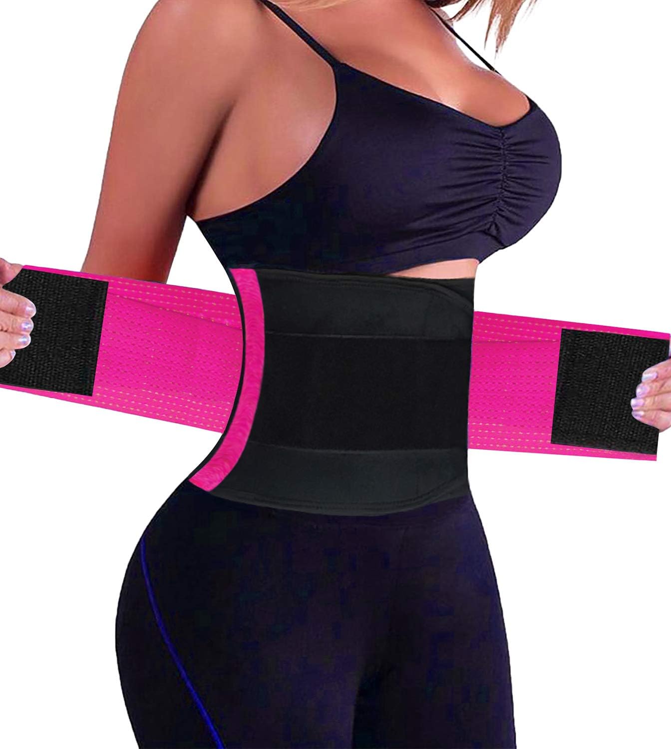 Ceinture de Sudation Femme et Homme Abdominale Gaine Amincissante Ventre Plat Waist Trainer Sport Rose (Bande Maille Respirante) M
