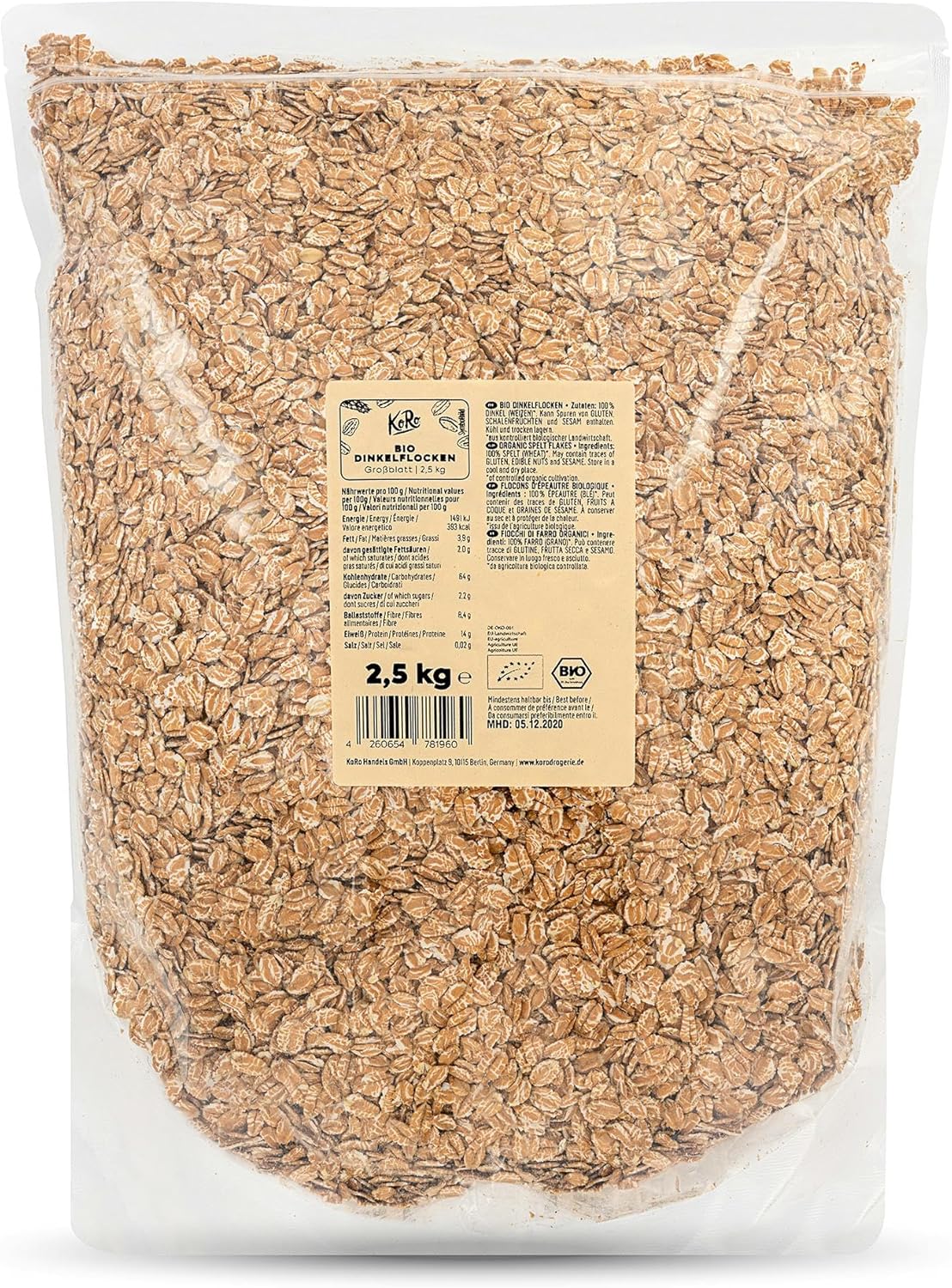 Flocons d'épeautre bio 2,5 kg
