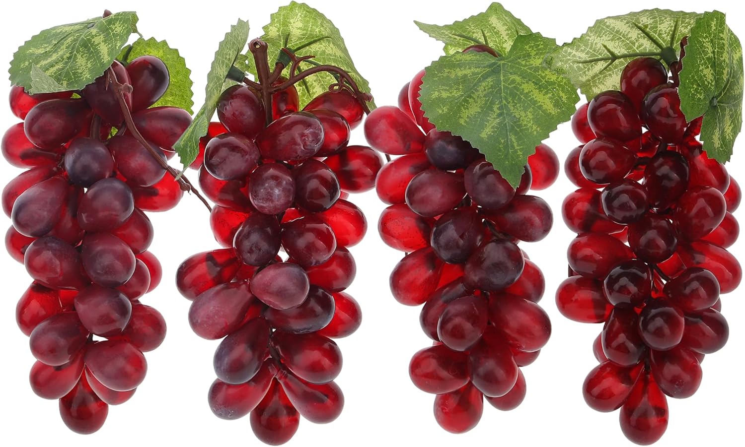 Meiwlong Artificiel Raisins Faux Plastique Fruit Sombre Rouge Raisins Décoration Mariage Le Jardin Props - 4 Faisceau